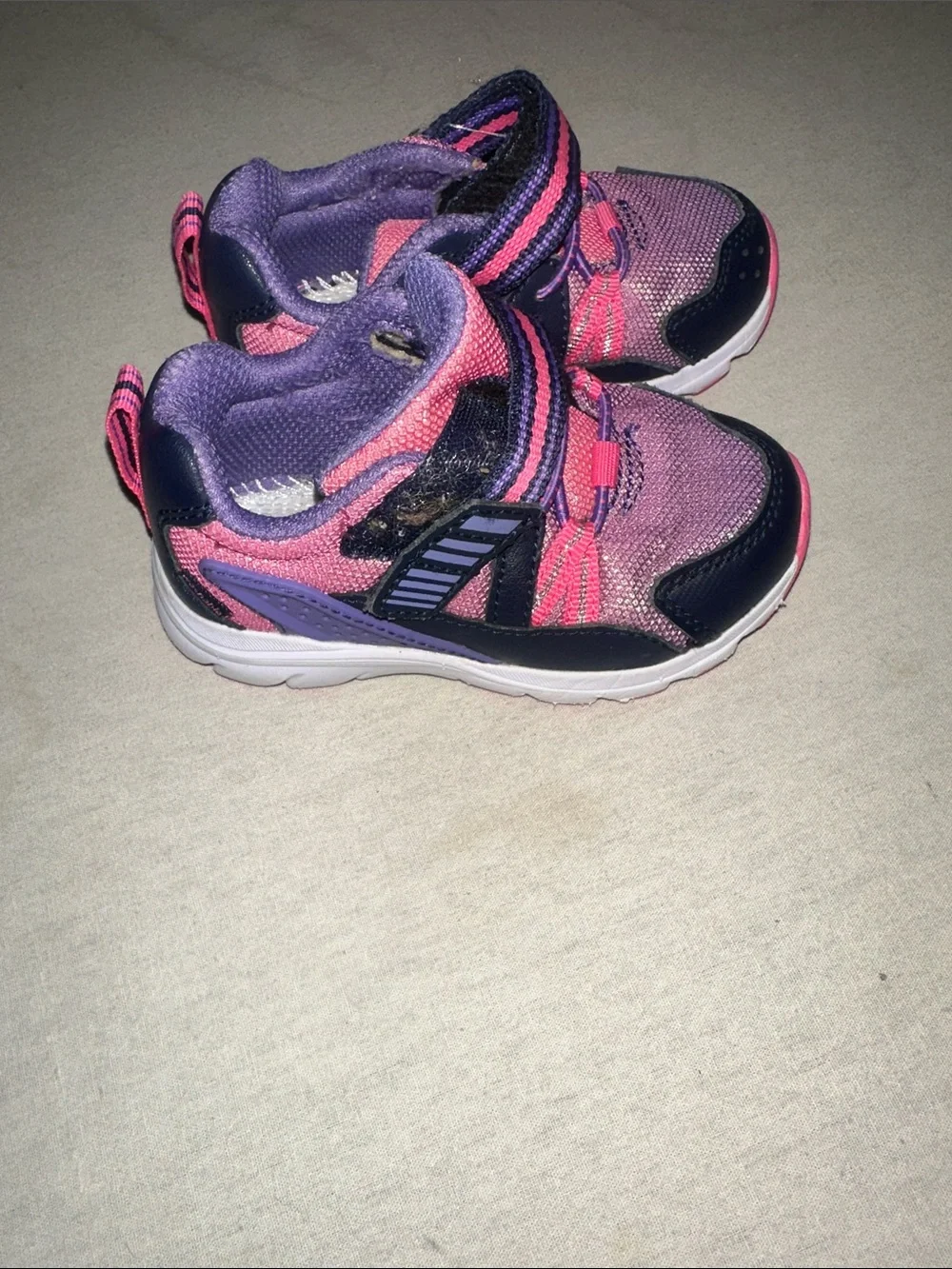 Kids Size 6.5 Pink & Purple Athletic Sneakers - Comfortable Slip-On Fit